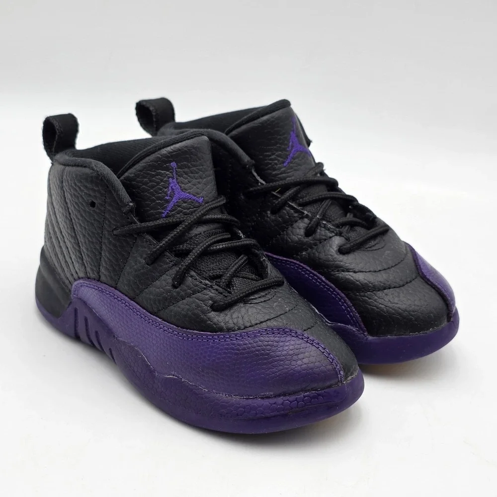 Jordan 12 Retro Field Purple Sneaker (TD) 850000-057 Size 10C Boys